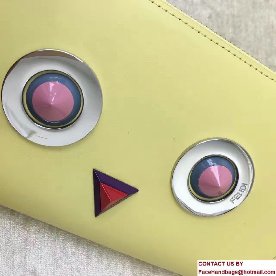 Fendi Multicolored Metal and Square Eyes Zip-Around Wallet Yellow 2017