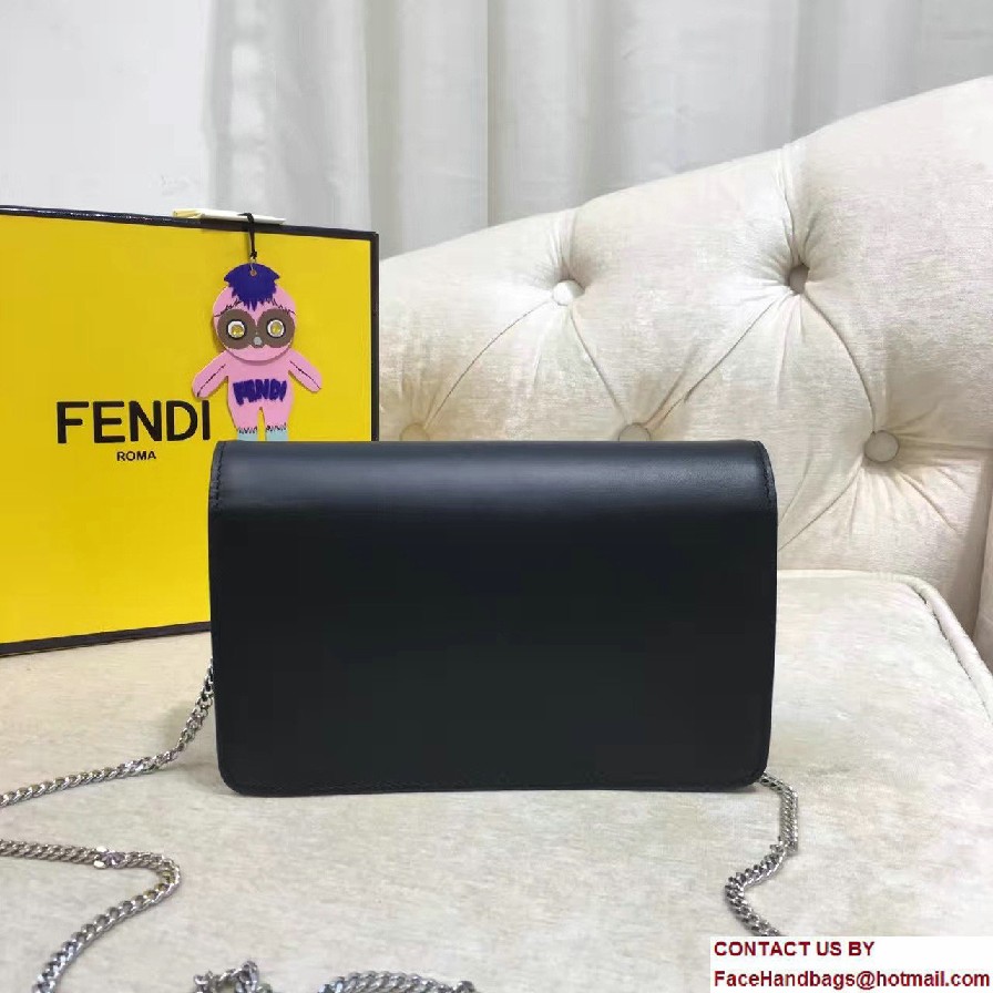 Fendi Multicolored Rainbow Studs Wallet On Chain Bag Black 2017