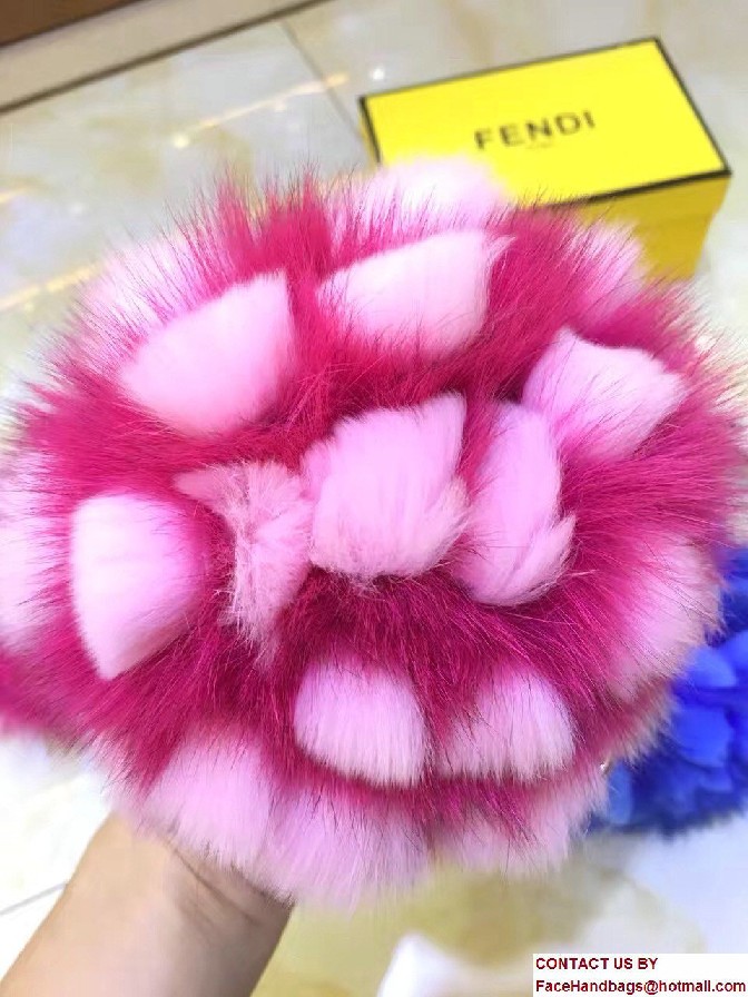 Fendi Pineapple Fox Fur Bag Charm Fuchsia/Pink Runway 2017