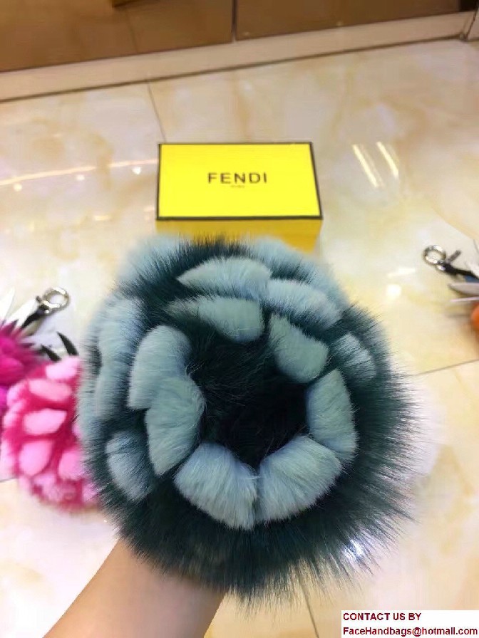 Fendi Pineapple Fox Fur Bag Charm Green Runway 2017