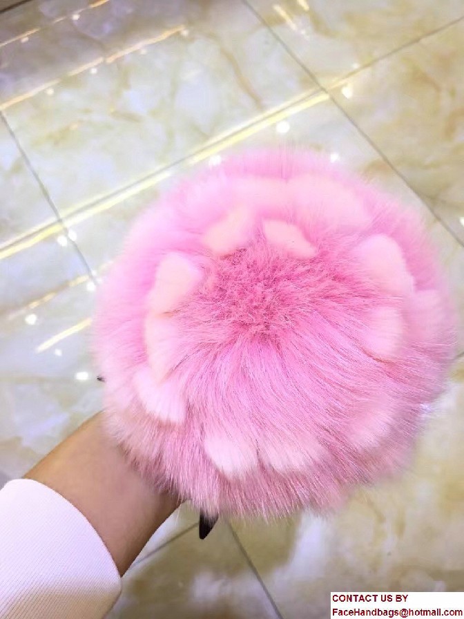 Fendi Pineapple Fox Fur Bag Charm Pink Runway 2017