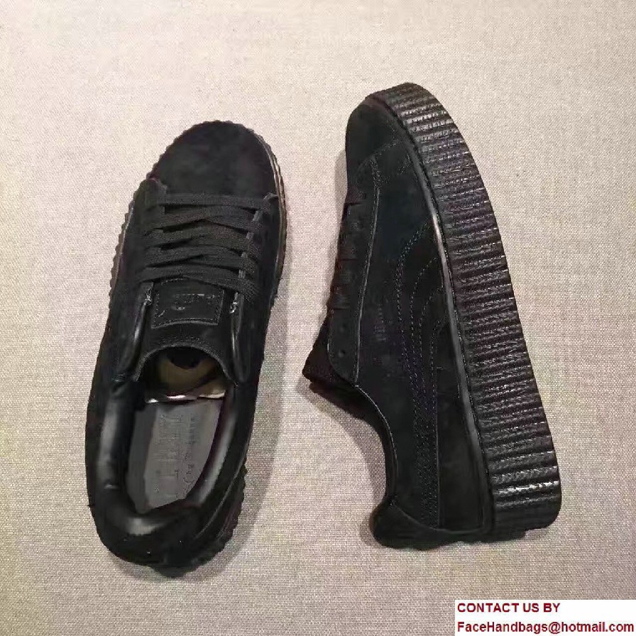 Fenty Puma Suede Creeper Lovers Sneakers Black 01 by Rihanna 2016