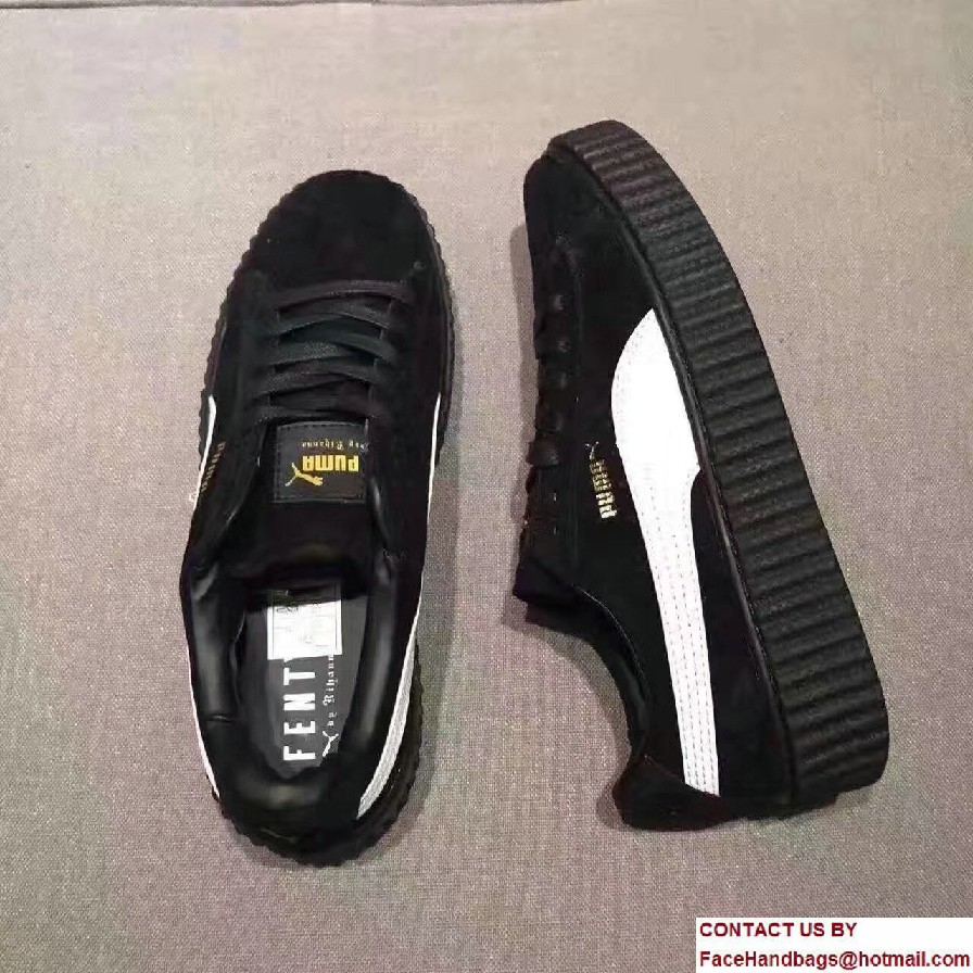 Fenty Puma Suede Creeper Lovers Sneakers Black/White by Rihanna 2016