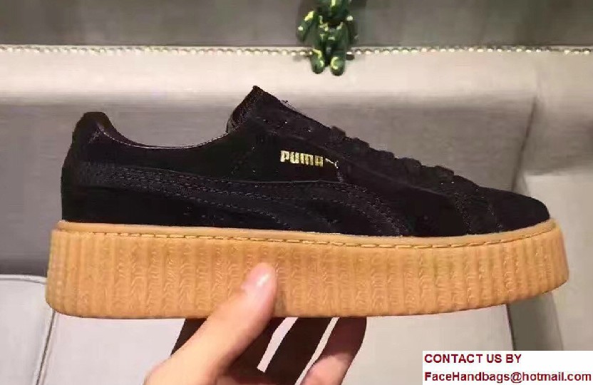 Fenty Puma Suede Creeper Lovers Sneakers Black by Rihanna 2016