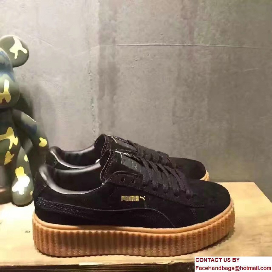 Fenty Puma Suede Creeper Lovers Sneakers Black by Rihanna 2016