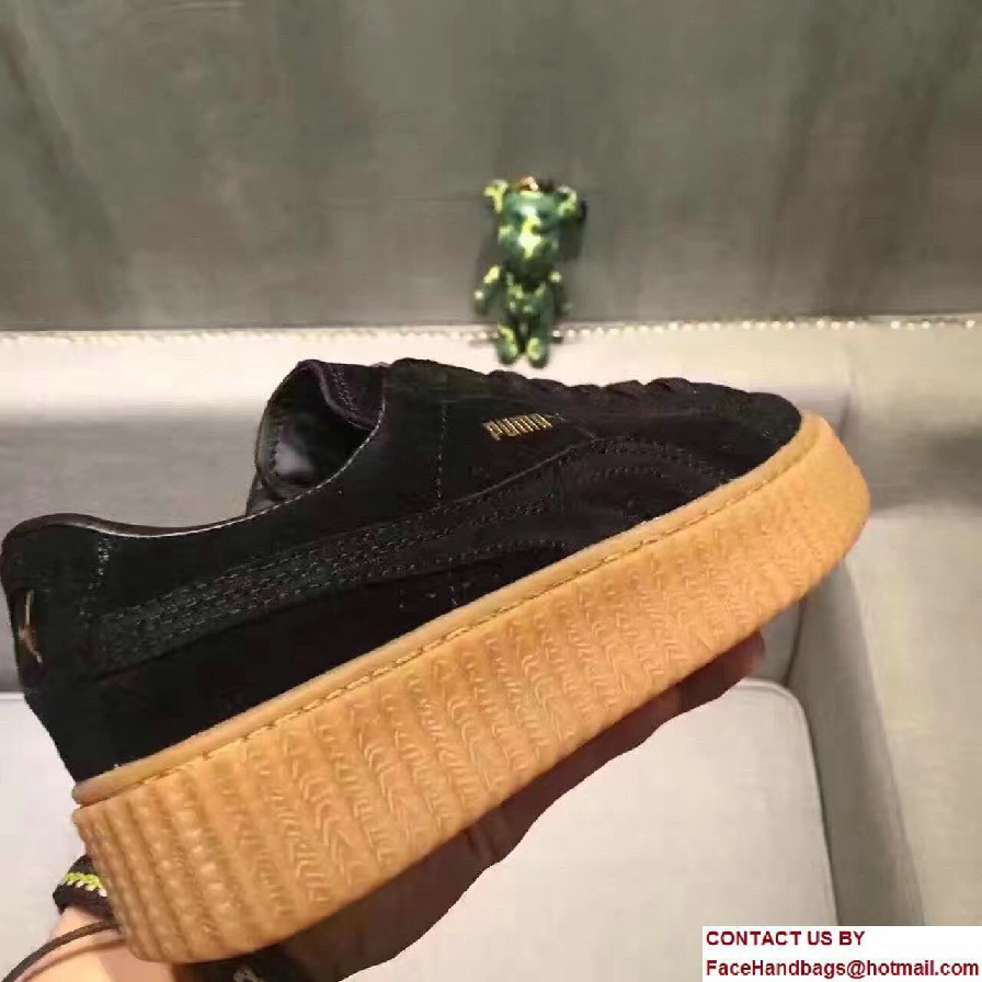 Fenty Puma Suede Creeper Lovers Sneakers Black by Rihanna 2016