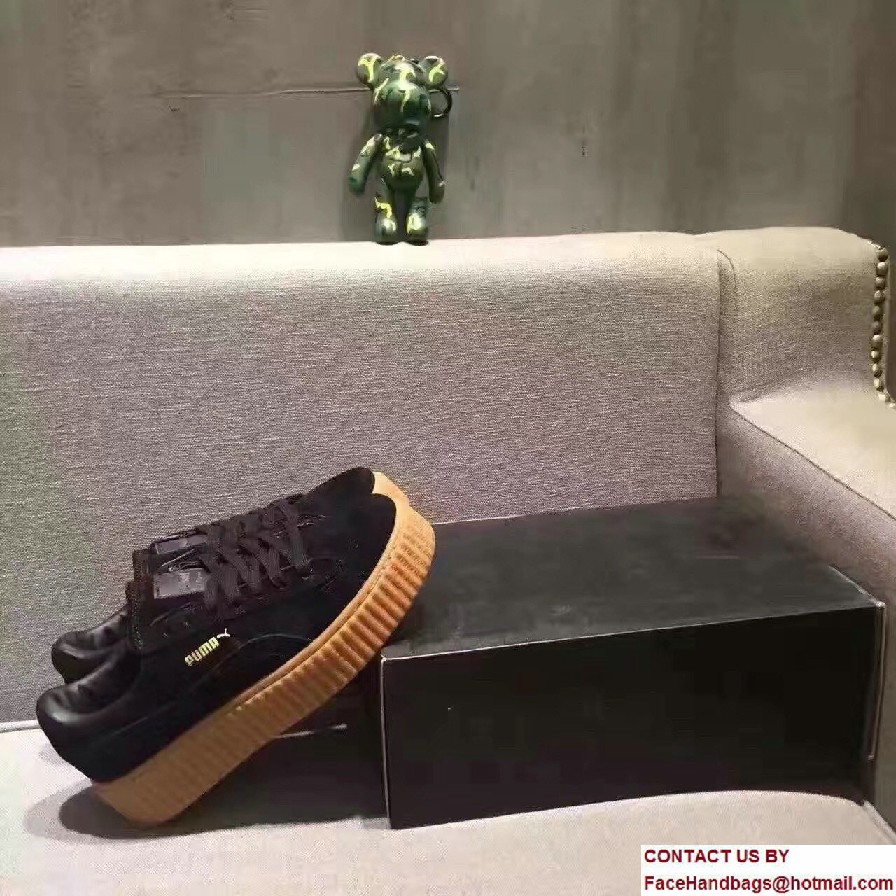 Fenty Puma Suede Creeper Lovers Sneakers Black by Rihanna 2016