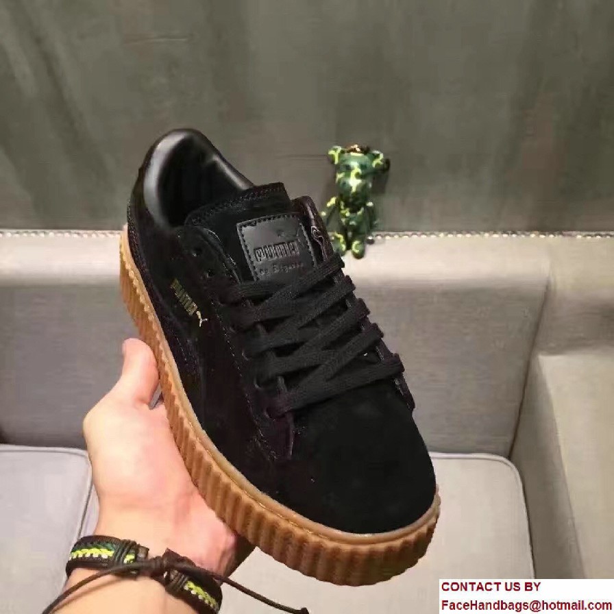 Fenty Puma Suede Creeper Lovers Sneakers Black by Rihanna 2016