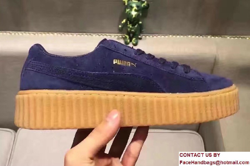 Fenty Puma Suede Creeper Lovers Sneakers Blue by Rihanna 2016