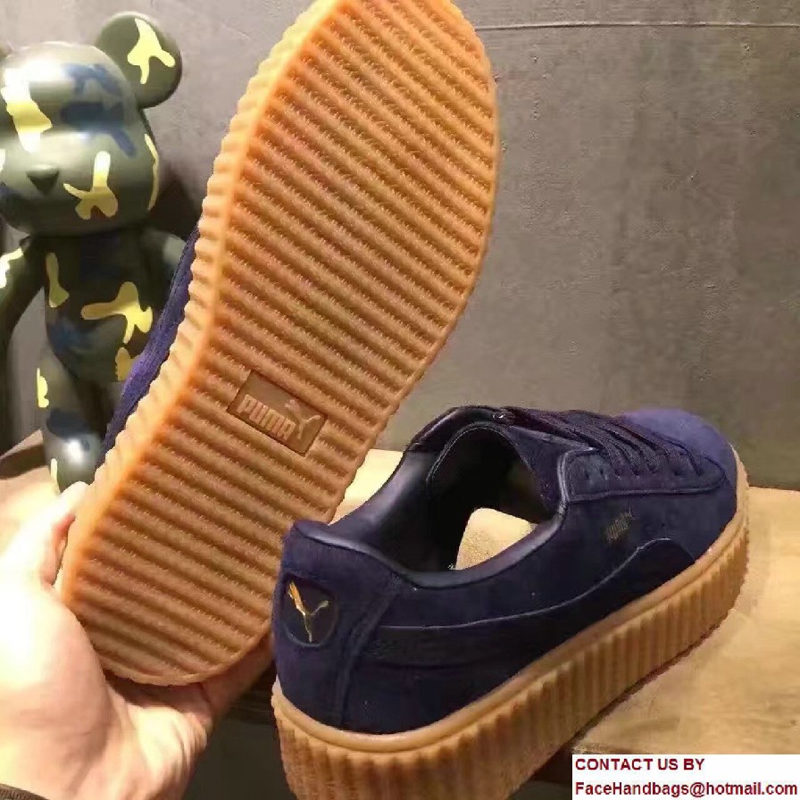 Fenty Puma Suede Creeper Lovers Sneakers Blue by Rihanna 2016