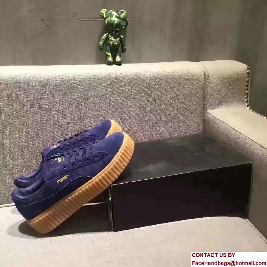 Fenty Puma Suede Creeper Lovers Sneakers Blue by Rihanna 2016