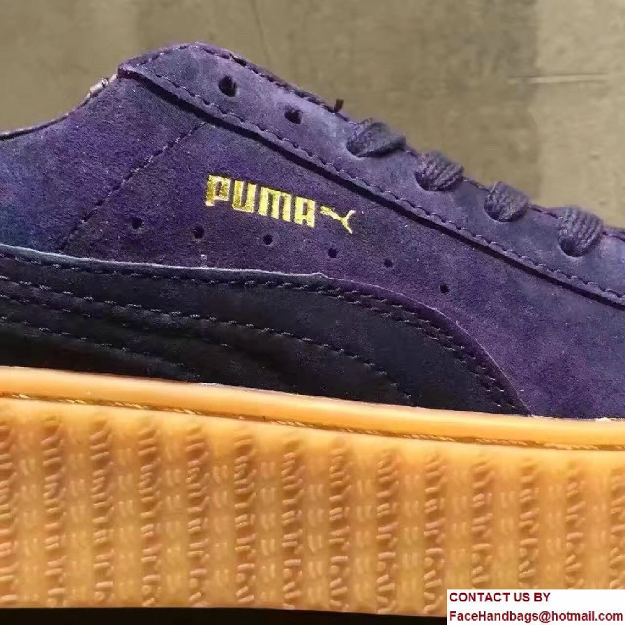 Fenty Puma Suede Creeper Lovers Sneakers Blue by Rihanna 2016