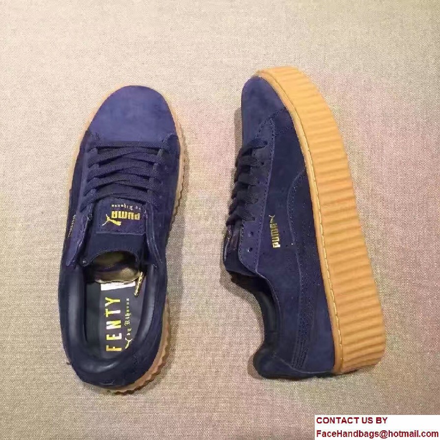 Fenty Puma Suede Creeper Lovers Sneakers Blue by Rihanna 2016