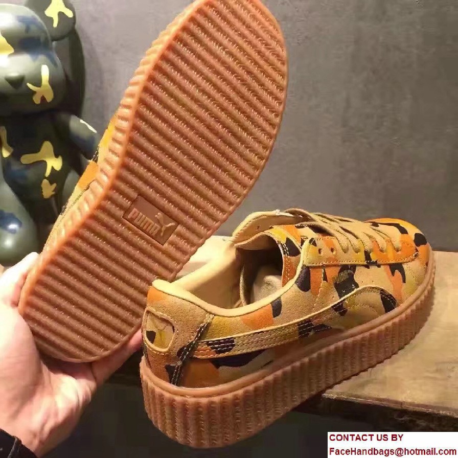 Fenty Puma Suede Creeper Lovers Sneakers Camouflage by Rihanna 2016