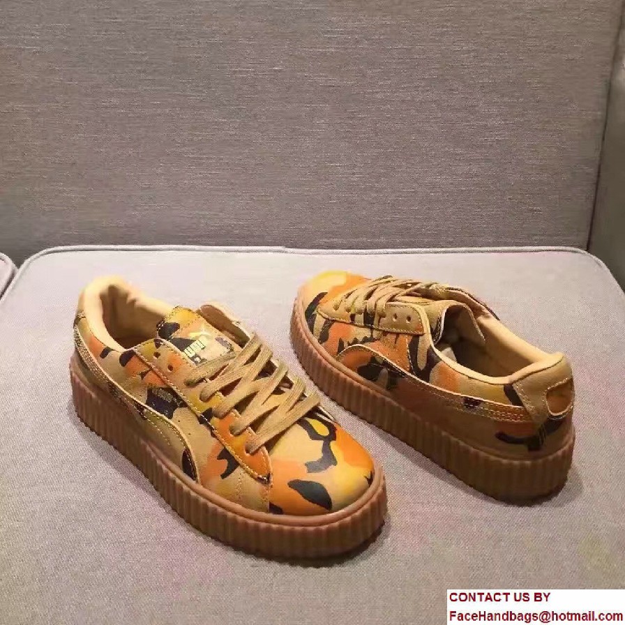 Fenty Puma Suede Creeper Lovers Sneakers Camouflage by Rihanna 2016