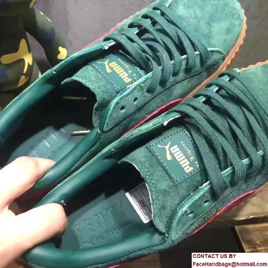 Fenty Puma Suede Creeper Lovers Sneakers Green by Rihanna 2016