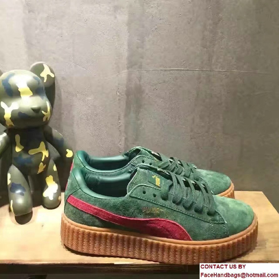 Fenty Puma Suede Creeper Lovers Sneakers Green by Rihanna 2016