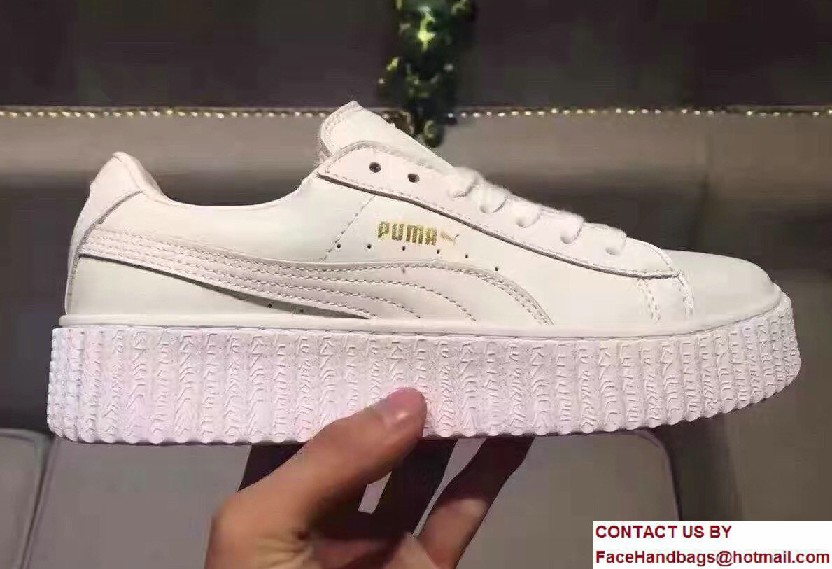 Fenty Puma Suede Creeper Lovers Sneakers White 01 by Rihanna 2016