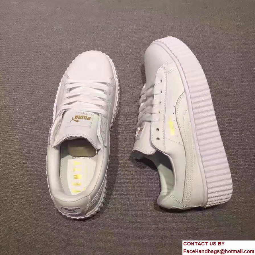 Fenty Puma Suede Creeper Lovers Sneakers White 01 by Rihanna 2016