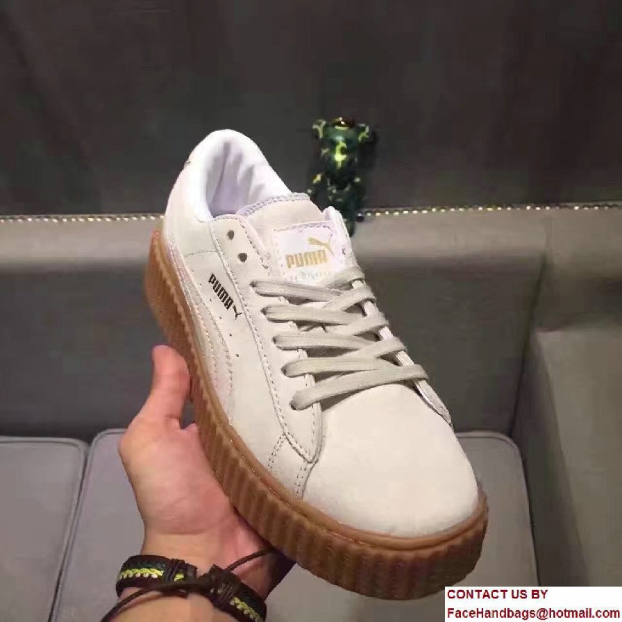 Fenty Puma Suede Creeper Lovers Sneakers White by Rihanna 2016