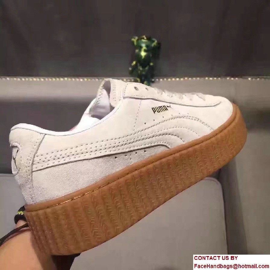 Fenty Puma Suede Creeper Lovers Sneakers White by Rihanna 2016