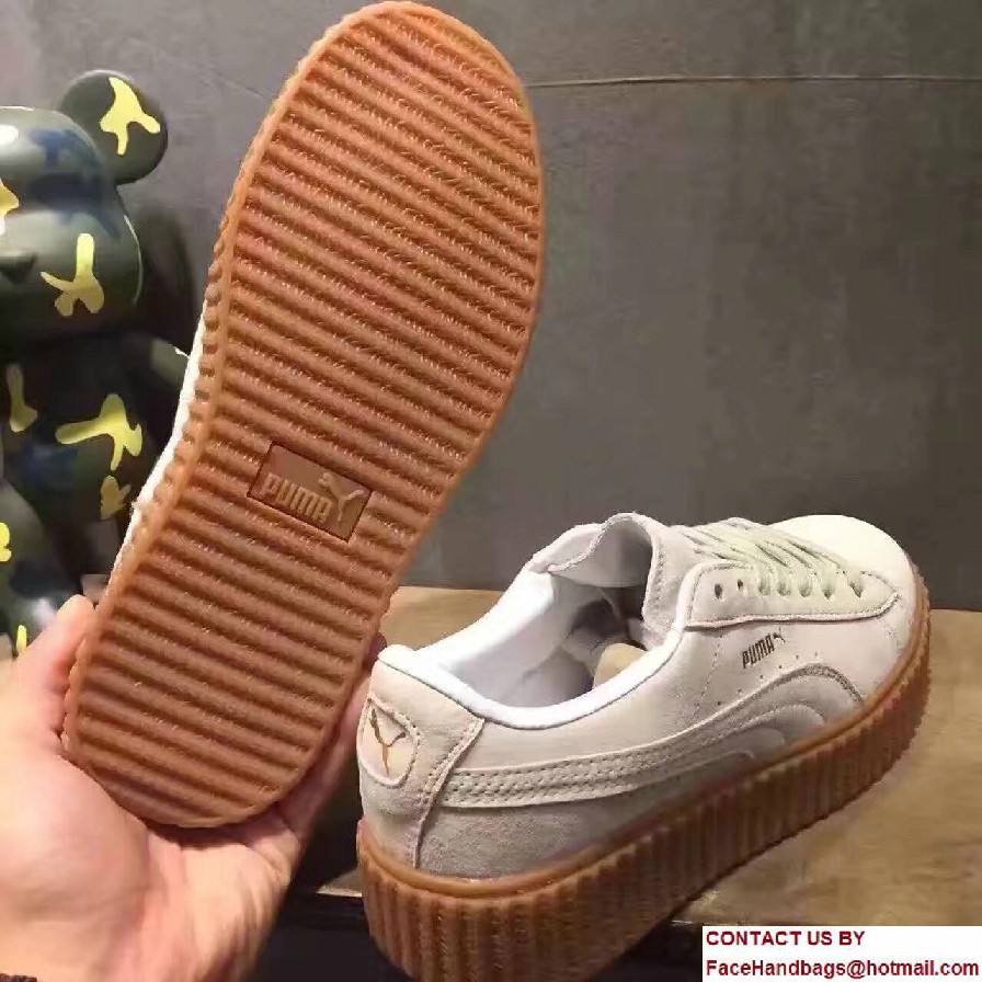 Fenty Puma Suede Creeper Lovers Sneakers White by Rihanna 2016