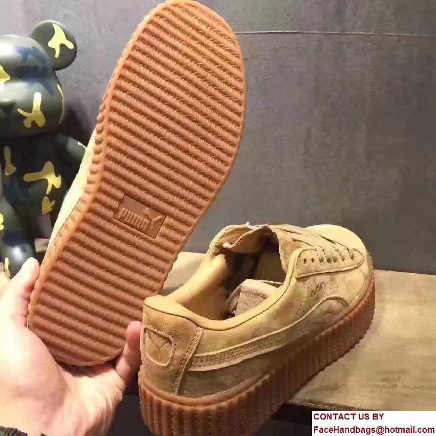 Fenty Puma Suede Creeper Lovers Sneakers Yellow by Rihanna 2016