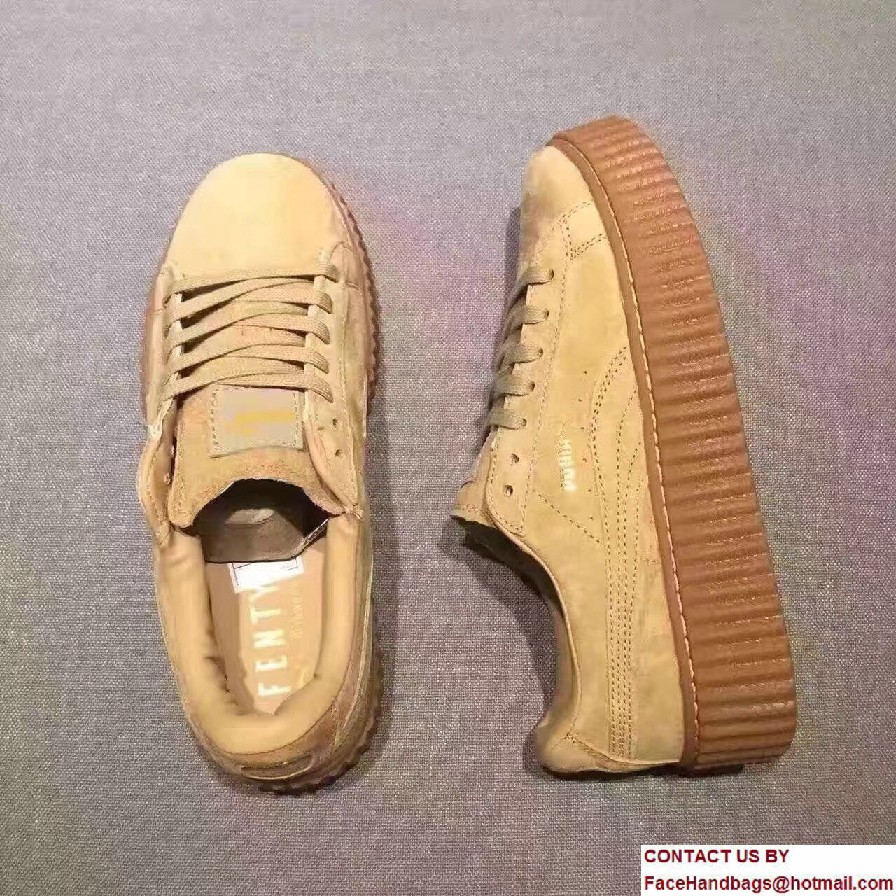 Fenty Puma Suede Creeper Lovers Sneakers Yellow by Rihanna 2016