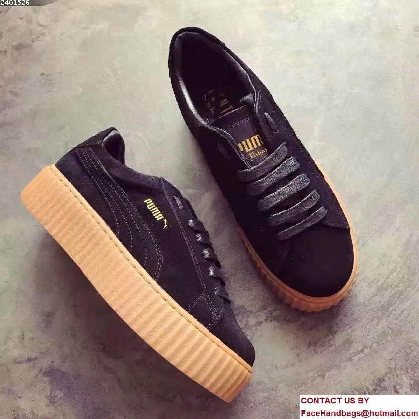 Fenty Puma Suede Creeper Sneakers Black by Rihanna 2016