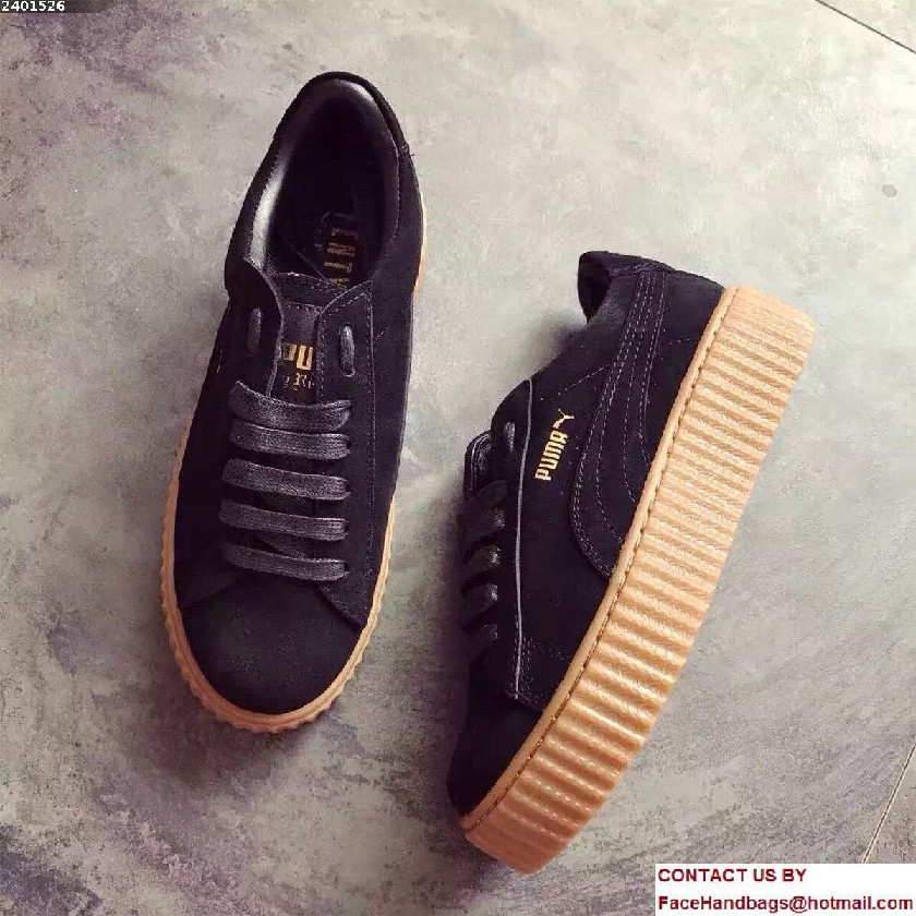 Fenty Puma Suede Creeper Sneakers Black by Rihanna 2016