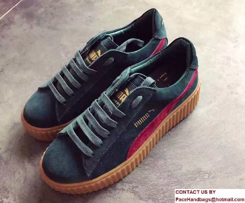 Fenty Puma Suede Creeper Sneakers Green by Rihanna 2016 - Click Image to Close