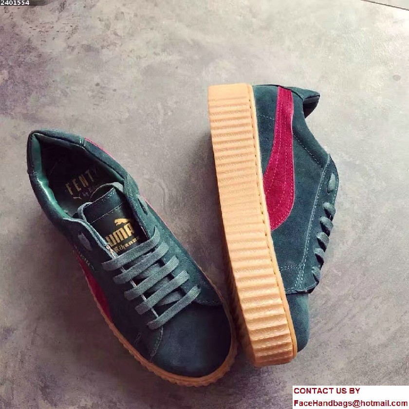 Fenty Puma Suede Creeper Sneakers Green by Rihanna 2016