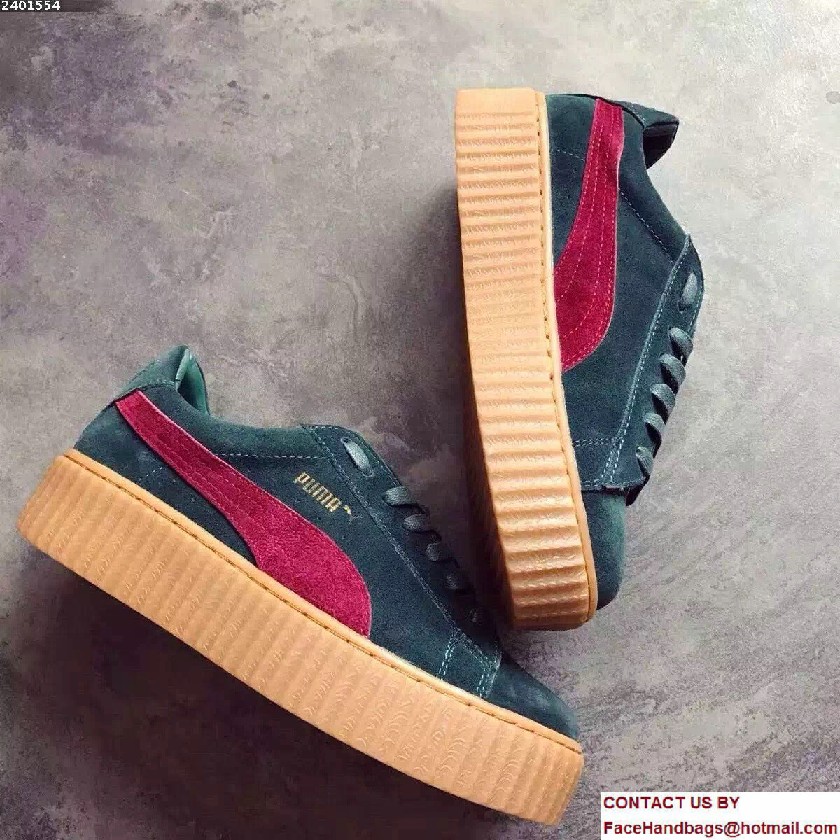 Fenty Puma Suede Creeper Sneakers Green by Rihanna 2016