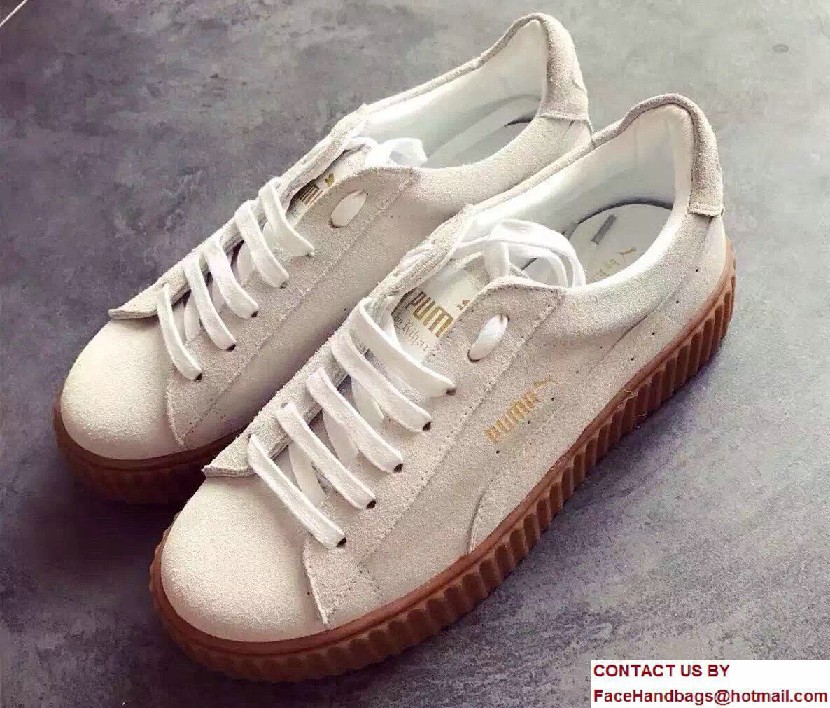 Fenty Puma Suede Creeper Sneakers White by Rihanna 2016