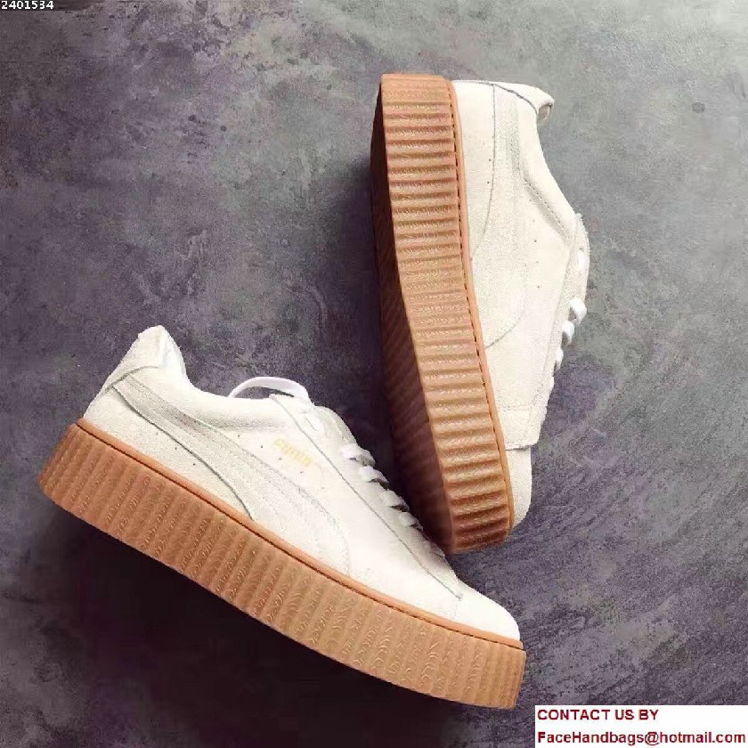 Fenty Puma Suede Creeper Sneakers White by Rihanna 2016