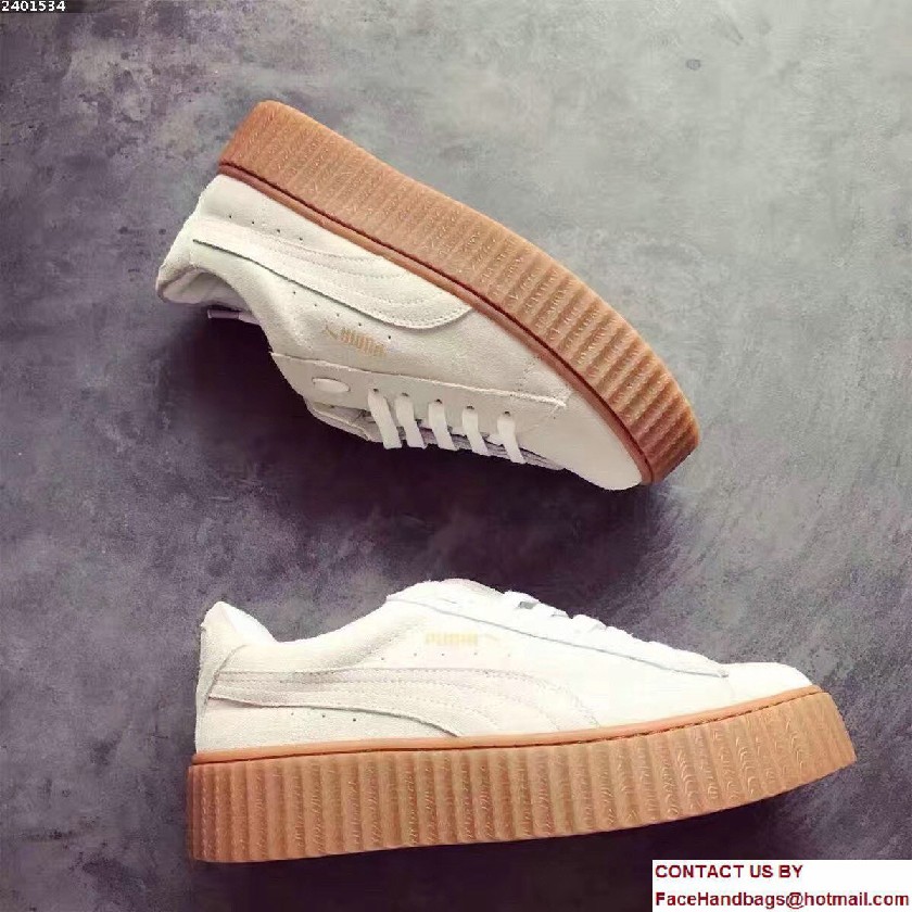 Fenty Puma Suede Creeper Sneakers White by Rihanna 2016