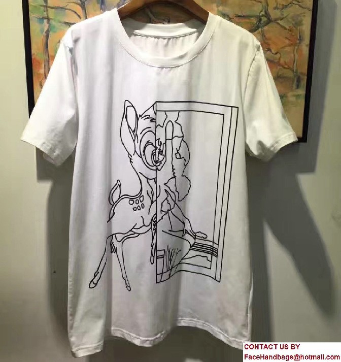 Givenchy Bambi Print Cotton T-Shirt White 2017 - Click Image to Close