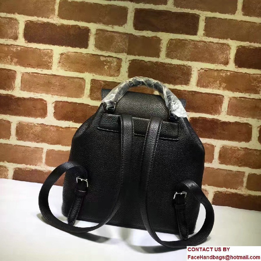 Gucci Bamboo Leather Backpack 370833 Black