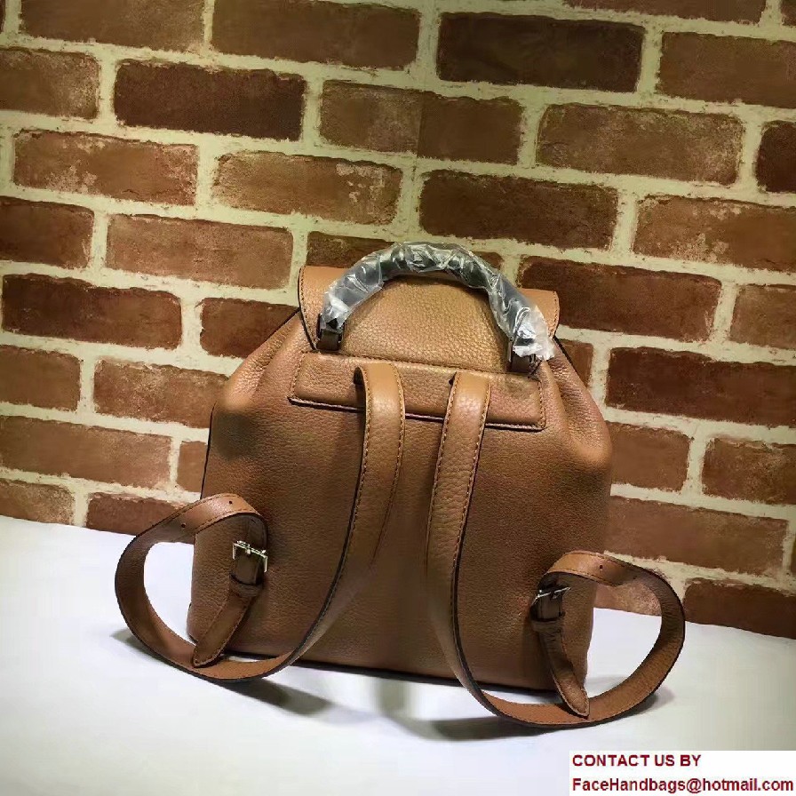 Gucci Bamboo Leather Backpack 370833 Brown