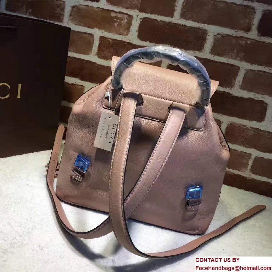 Gucci Bamboo Leather Backpack 370833 Nude Pink