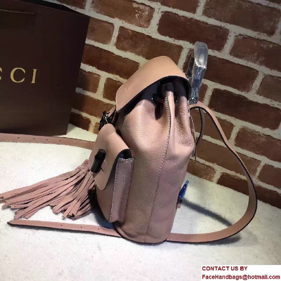 Gucci Bamboo Leather Backpack 370833 Nude Pink