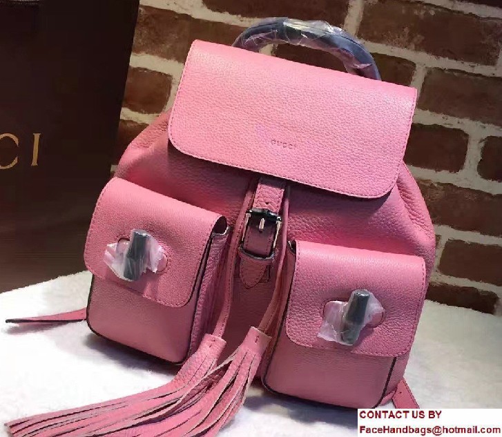 Gucci Bamboo Leather Backpack 370833 Pink