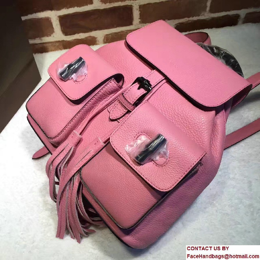 Gucci Bamboo Leather Backpack 370833 Pink