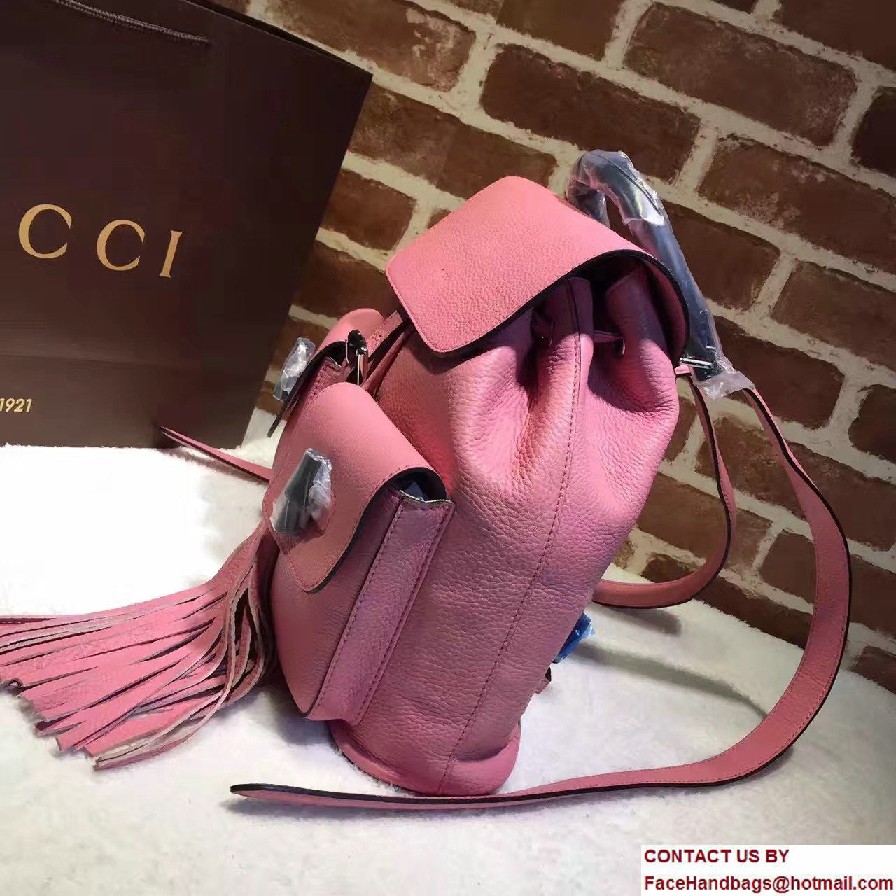 Gucci Bamboo Leather Backpack 370833 Pink