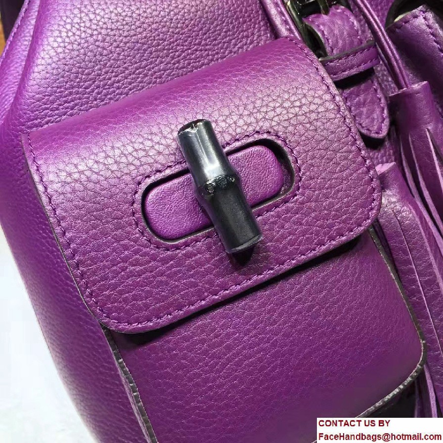 Gucci Bamboo Leather Backpack 370833 Purple