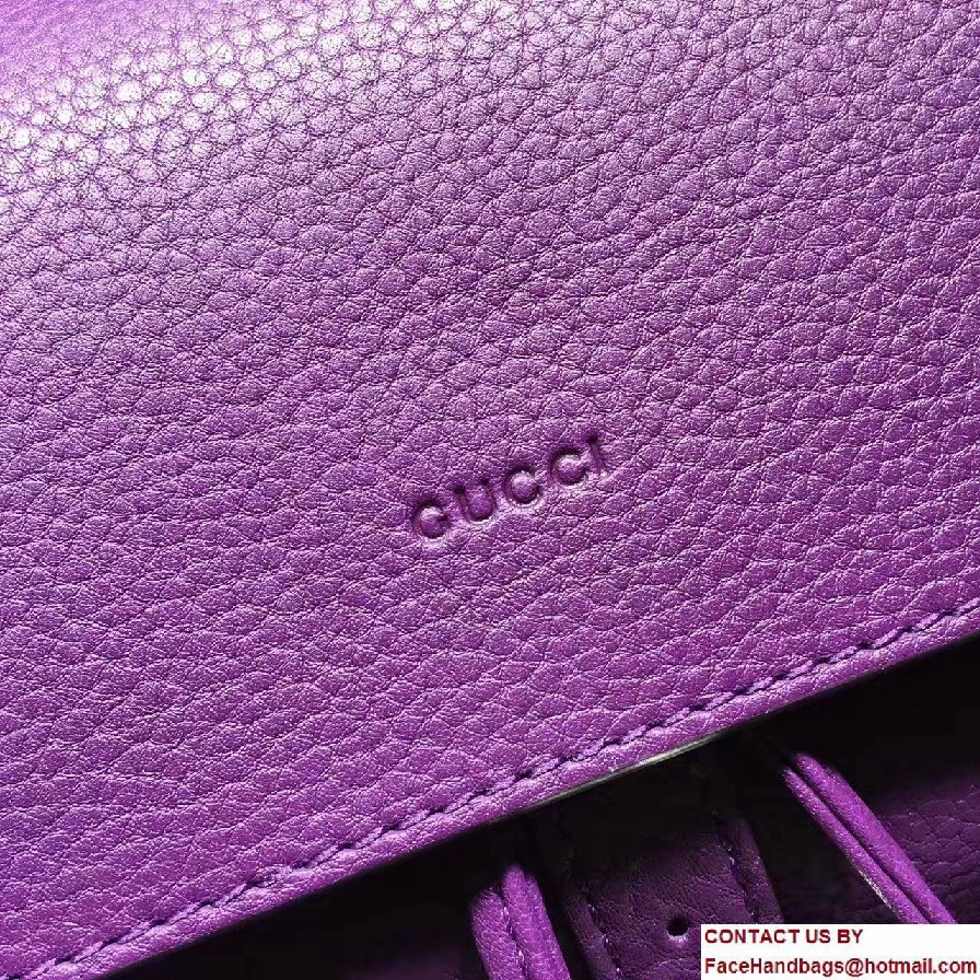 Gucci Bamboo Leather Backpack 370833 Purple