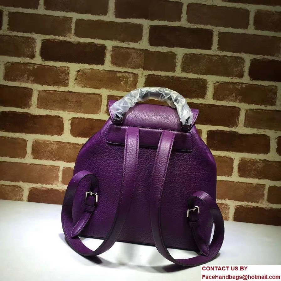 Gucci Bamboo Leather Backpack 370833 Purple