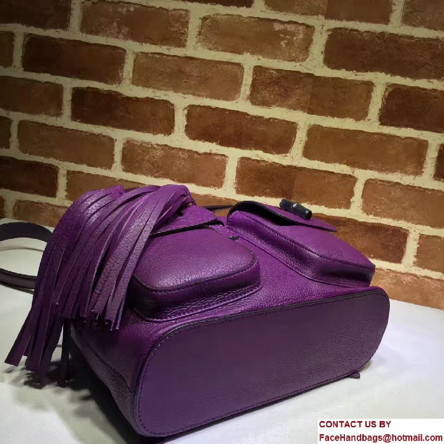 Gucci Bamboo Leather Backpack 370833 Purple