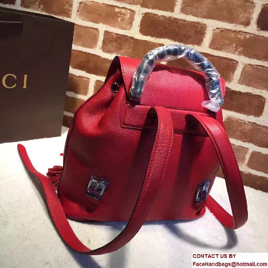 Gucci Bamboo Leather Backpack 370833 Red