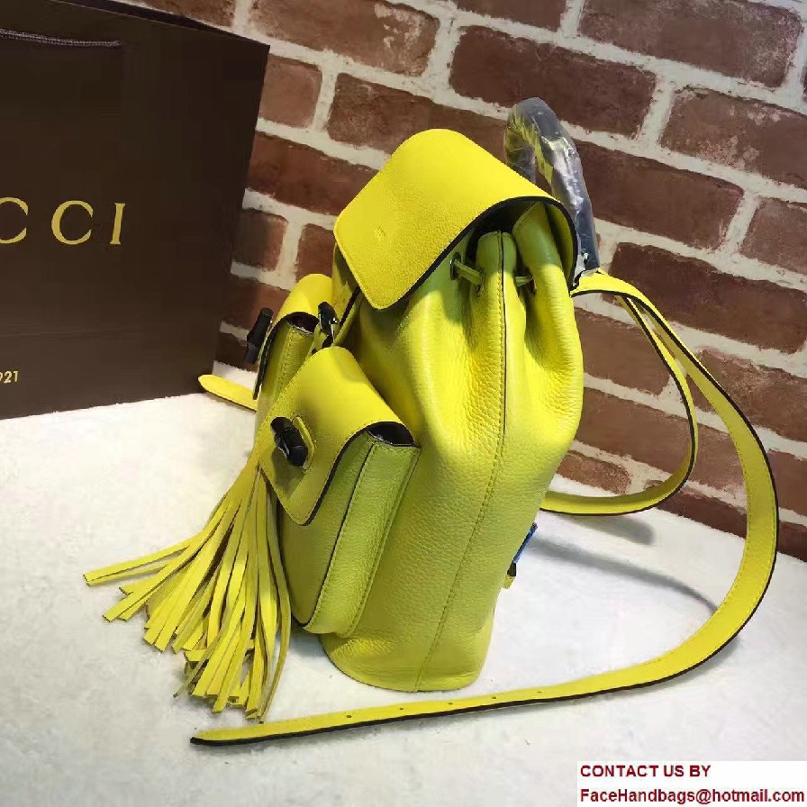 Gucci Bamboo Leather Backpack 370833 Yellow